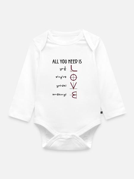 All you need is Love (Equations) Geschenk - Baby Bio-Langarm-Body - Weiß