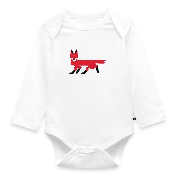 Petit renard graphique / Illustration - Body Bébé bio manches longues - blanc - Devant