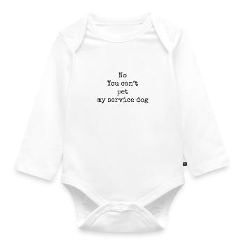 Kein Streicheln - Baby Bio-Langarm-Body - Weiß - Vorne