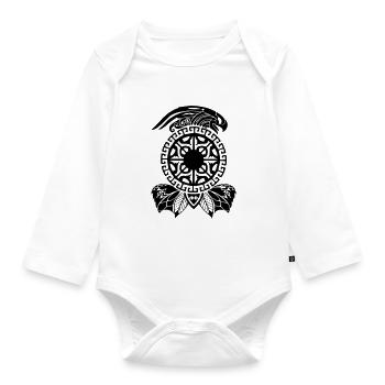 tatouage maori sur t-shirt - Body Bébé bio manches longues - blanc - Devant