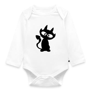 Devil - little devil now also on face mask - Organic Longsleeve Baby Bodysuit - white - Front