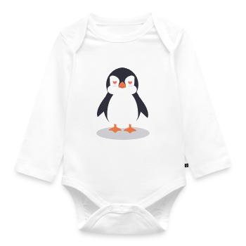 Penguin - Organic Longsleeve Baby Bodysuit - white - Front