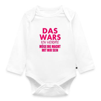 Das wars ich heirate - Baby Bio-Langarm-Body - Weiß - Vorne