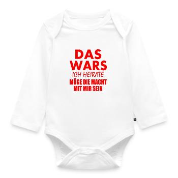 Das wars ich heirate - Baby Bio-Langarm-Body - Weiß - Vorne