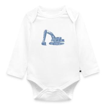 Baggerfahrer Silhouette - Baugeräteführer - Baby Bio-Langarm-Body - Weiß - Vorne