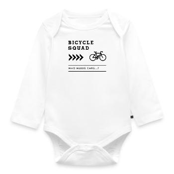Cyclo-Squad : dicton ironique Mobility Nature - Body Bébé bio manches longues - blanc - Devant