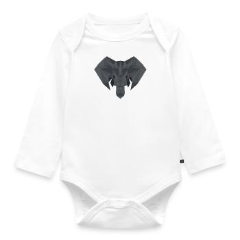 Art d'éléphants, animaux mignons, animaux - Body Bébé bio manches longues - blanc - Devant