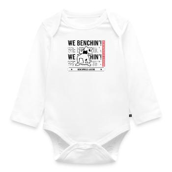 We Bench Ironic Gym Quote Powerlifter Training - Body Bébé bio manches longues - blanc - Devant