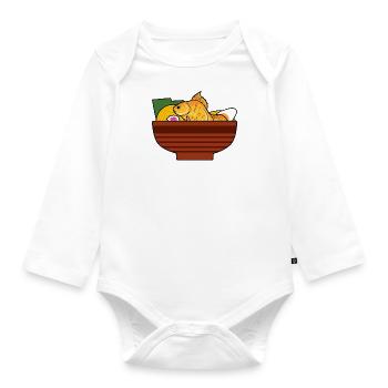 Goldfish Ramen Noodles Aquaristics Japanese Food - Organic Longsleeve Baby Bodysuit - white - Front