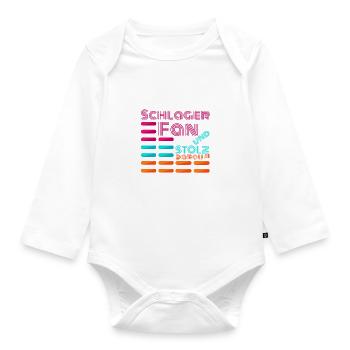 Schlager Fan und stolz darauf - Baby Bio-Langarm-Body - Weiß - Vorne