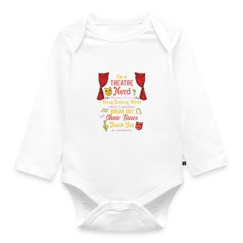 At A Theatre Nerd for Actors Theatre - Organic Longsleeve Baby Bodysuit - white - Front