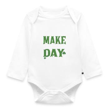 Freundliches Geplänkel macht den St. Patricks Day magisch - Baby Bio-Langarm-Body - Weiß - Vorne