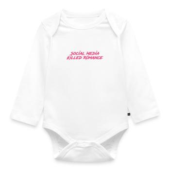 Social Media Killed Romance - Baby Bio-Langarm-Body - Weiß - Vorne
