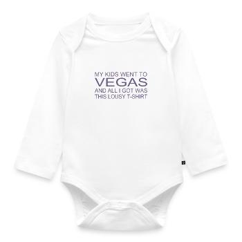 Chemise souvenir - « Mes enfants étaient à Vegas » - Body Bébé bio manches longues - blanc - Devant