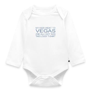 Chemise souvenir - « Mes enfants étaient à Vegas » - Body Bébé bio manches longues - blanc - Devant