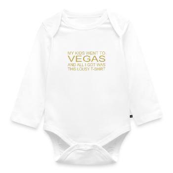 Chemise souvenir - « Mes enfants étaient à Vegas » - Body Bébé bio manches longues - blanc - Devant
