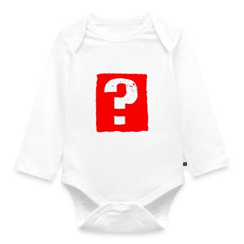 Question mark! - Organic Longsleeve Baby Bodysuit - white - Front