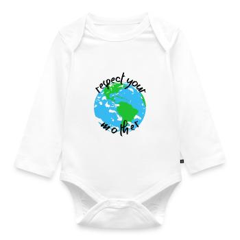 Naturschutz Klima Naturschützer Meer - Baby Bio-Langarm-Body - Weiß - Vorne