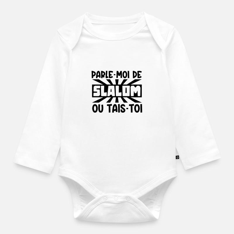 parle-moi de slalom - Body Bébé bio manches longues - blanc