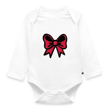 Bow red / bow red - bow tie - celebration - Organic Longsleeve Baby Bodysuit - white - Front