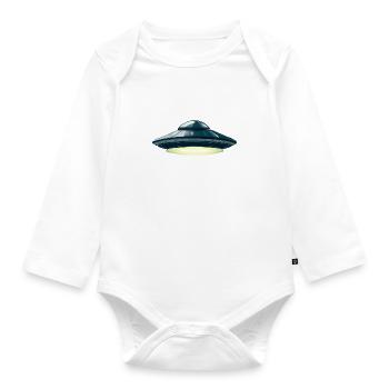 Soucoupe volante: OVNI extraterrestre - Body Bébé bio manches longues - blanc - Devant