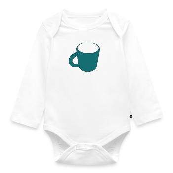 Empty coffee cup - Organic Longsleeve Baby Bodysuit - white - Front