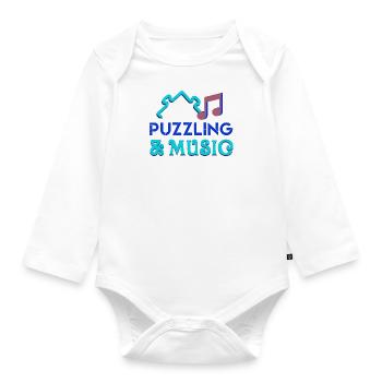 Musician Puzzling Jigsaw Puzzle Music - Organic Longsleeve Baby Bodysuit - white - Front