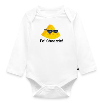 Cheezzle Ironic Saynig Food Cheese Making - Organic Longsleeve Baby Bodysuit - white - Front