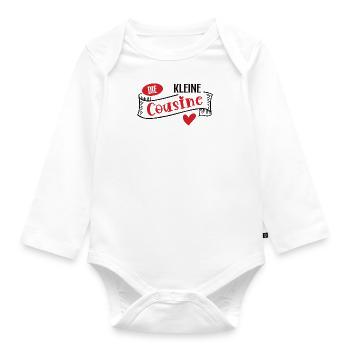 Kleine Cousine Kleinen Cousinen kleinste Kusine - Baby Bio-Langarm-Body - Weiß - Vorne
