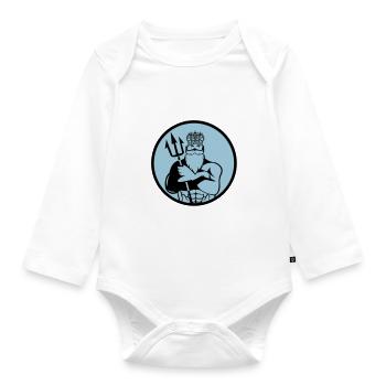 poseidon 002 - Baby Bio-Langarm-Body - Weiß - Vorne