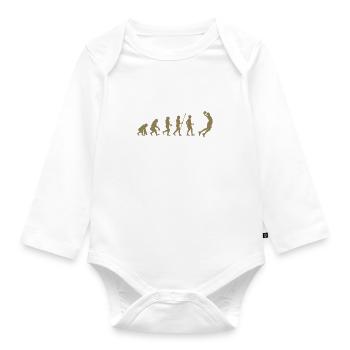 basketball Evolution - Basketball players dunking - Organic Longsleeve Baby Bodysuit - white - Front