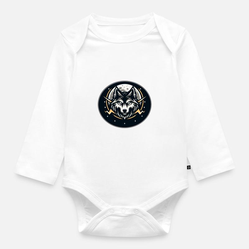 Loup8 - Body Bébé bio manches longues - blanc