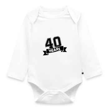 40 years - Organic Longsleeve Baby Bodysuit - white - Front