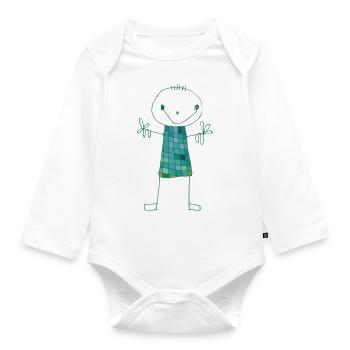 Emerald Alfred - Organic Longsleeve Baby Bodysuit - white - Front