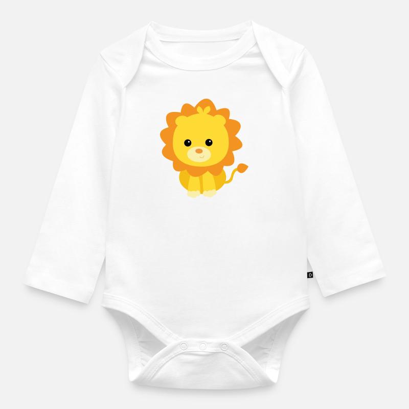 Leo Lion - Body Bébé bio manches longues - blanc