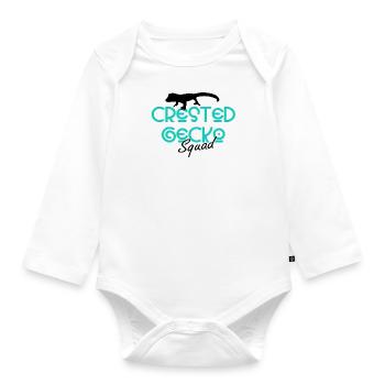 Crested Geckos Exotic Animal Lizard Cute Reptiles - Organic Longsleeve Baby Bodysuit - white - Front