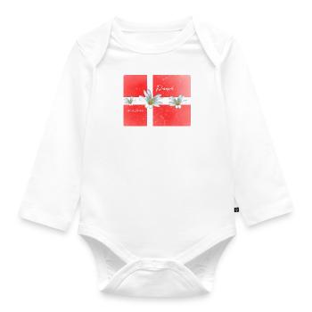 Danemark Danemark Danemark Drapeau - Body Bébé bio manches longues - blanc - Devant