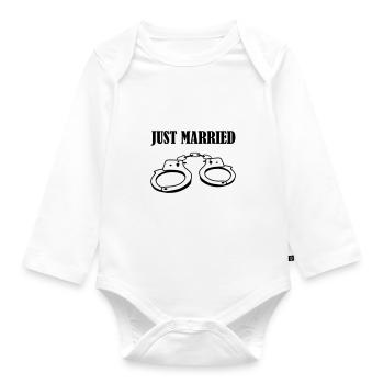handschelle just married - Baby Bio-Langarm-Body - Weiß - Vorne