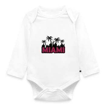 Miami - Organic Longsleeve Baby Bodysuit - white - Front