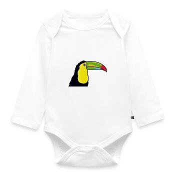 Toucan - Organic Longsleeve Baby Bodysuit - white - Front