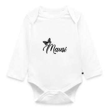 Mausi - Baby Bio-Langarm-Body - Weiß - Vorne