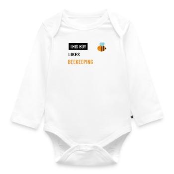 Garçon aime l'apiculture Abeilles sauvages - Body Bébé bio manches longues - blanc - Devant