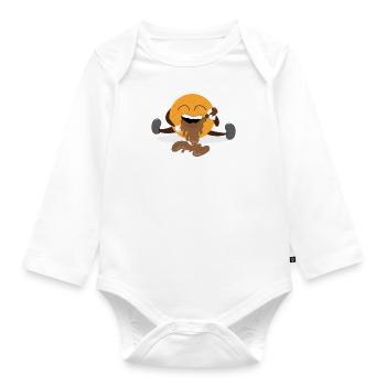 Waffle Eating Syrup Ironic Waffle Chef - Organic Longsleeve Baby Bodysuit - white - Front