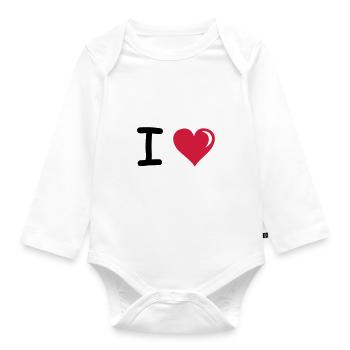 I love - Body Bébé bio manches longues - blanc - Devant