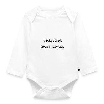 This Girl loves Horses - Body Bébé bio manches longues - blanc - Devant