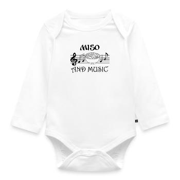 Music Notes Miso Soup Musician Ramen Noodles - Organic Longsleeve Baby Bodysuit - white - Front