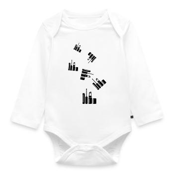 Make Up Cosmetics Icon - Organic Longsleeve Baby Bodysuit - white - Front