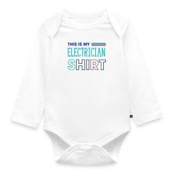 Electro Worker Craftsman Electrician Voltage - Organic Longsleeve Baby Bodysuit - white - Front