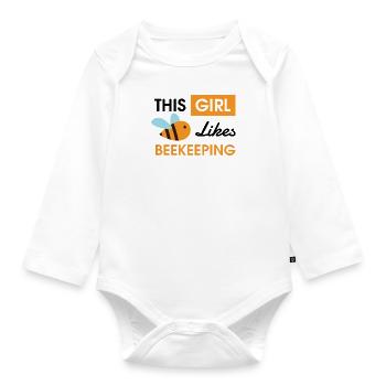 Ironisches Zitat Wildlife Honey - Baby Bio-Langarm-Body - Weiß - Vorne