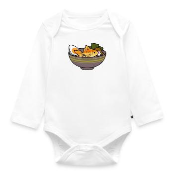 Goldfish Swimming in Ramen Ironic Japanese Food - Organic Longsleeve Baby Bodysuit - white - Front